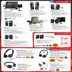 Speakers Gigaworks T3, T40 Series II, T20 Series II, Inspire T12 T600 T3130 T10, Zen Style M300 Media Player, Headphones WP-450 WP-350 WP-300 WP-250