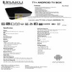 UKC Electronics Uraku T1 Plus Android TV Box Specifications