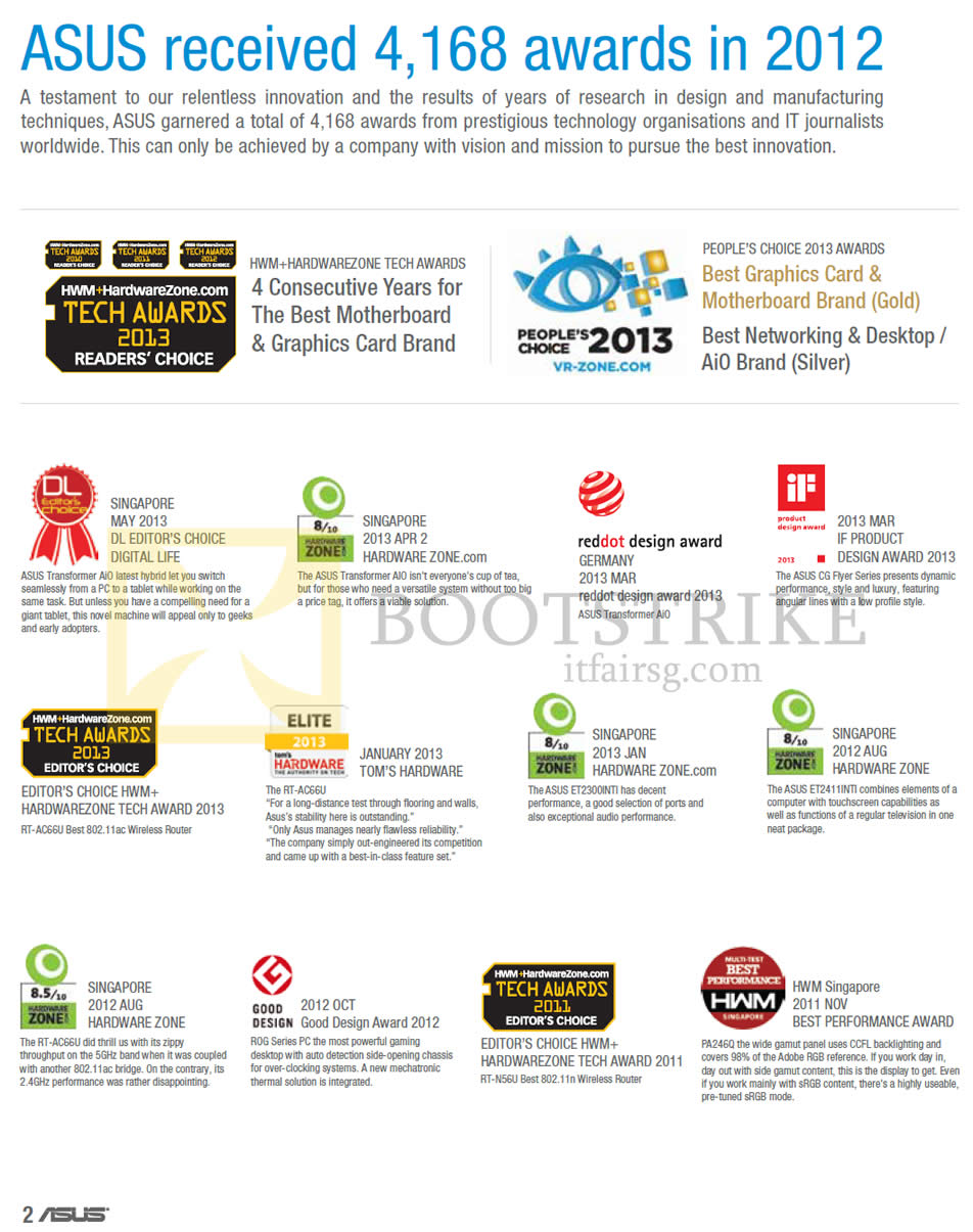 COMEX 2013 price list image brochure of ASUS About 4160 Awards