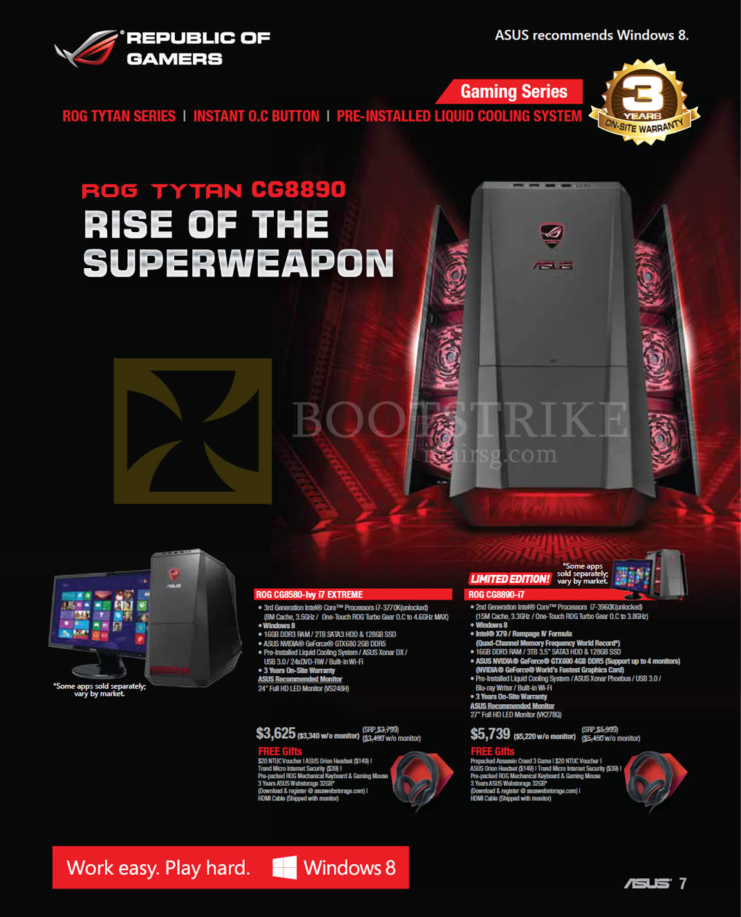 COMEX 2013 price list image brochure of ASUS Desktop PCs ROG Tytan CG8890 ROG CG8580-Ivy I7 EXTREME, ROG CG8890-i7