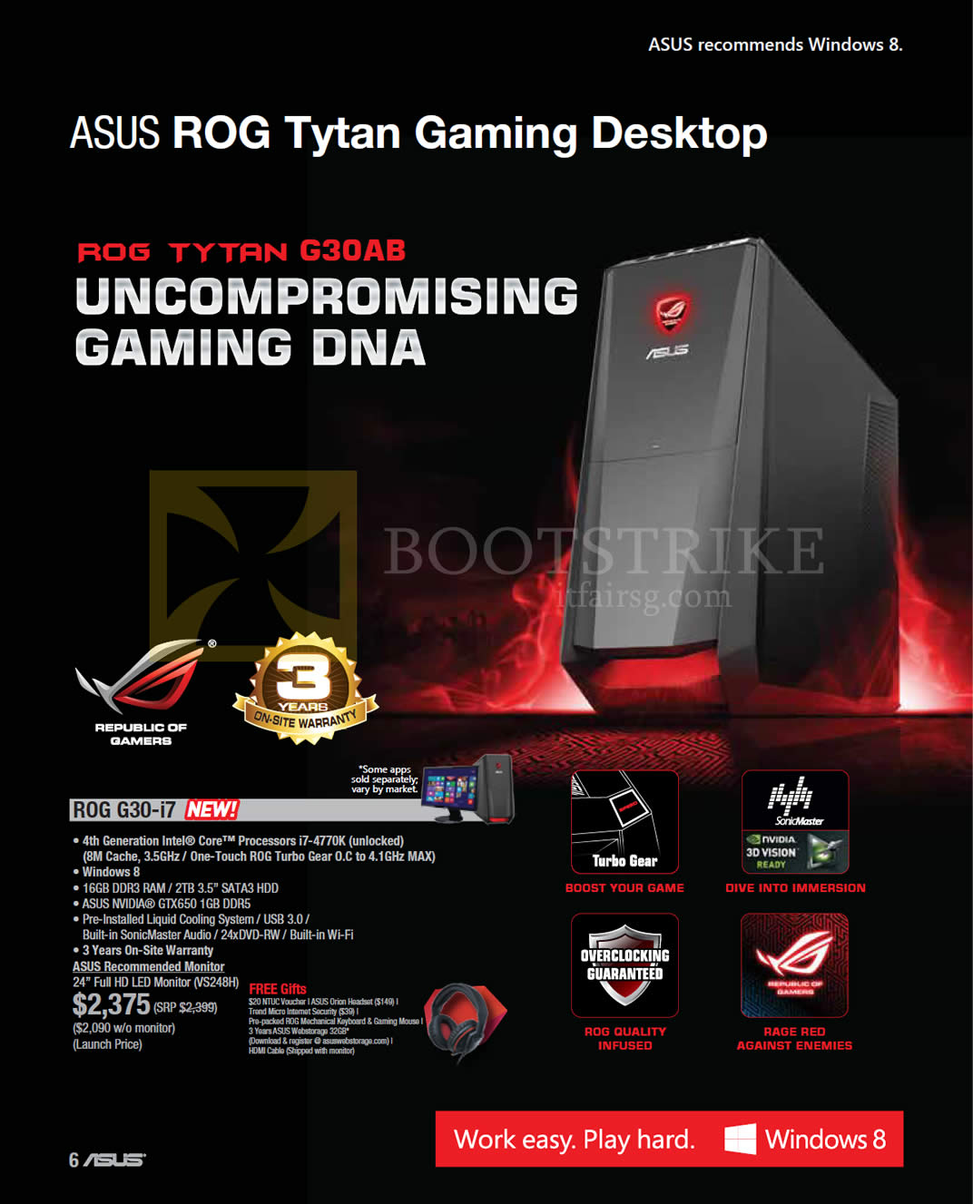 COMEX 2013 price list image brochure of ASUS Desktop PCs ROG Tytan Gaming Desktop, ROG G30-i7