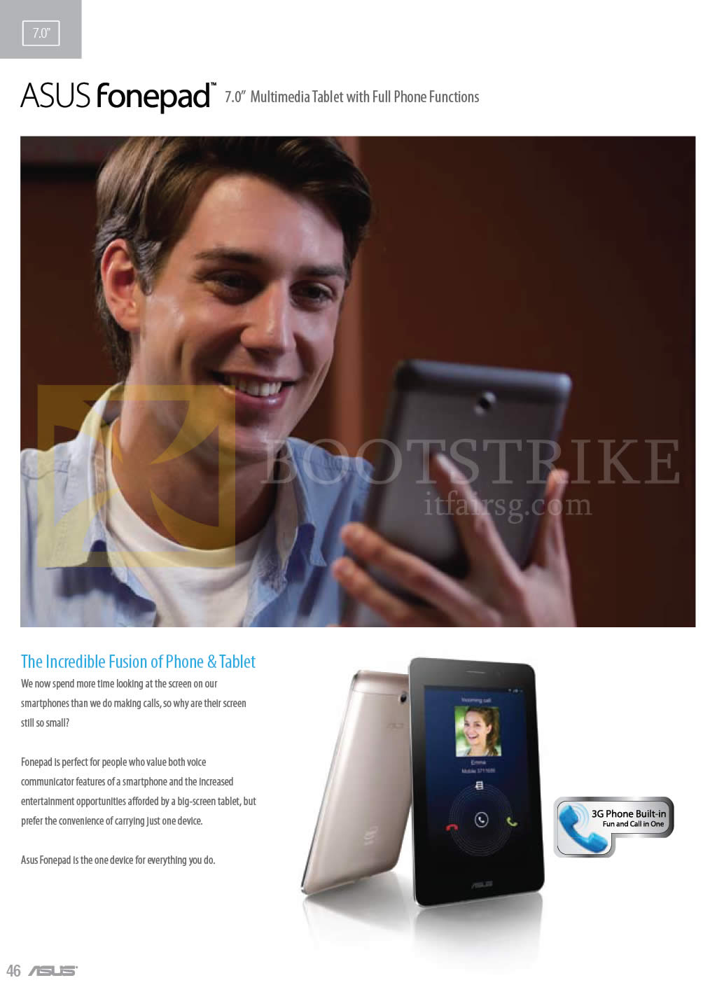 COMEX 2013 price list image brochure of ASUS Tablet Smartphone Fonepad