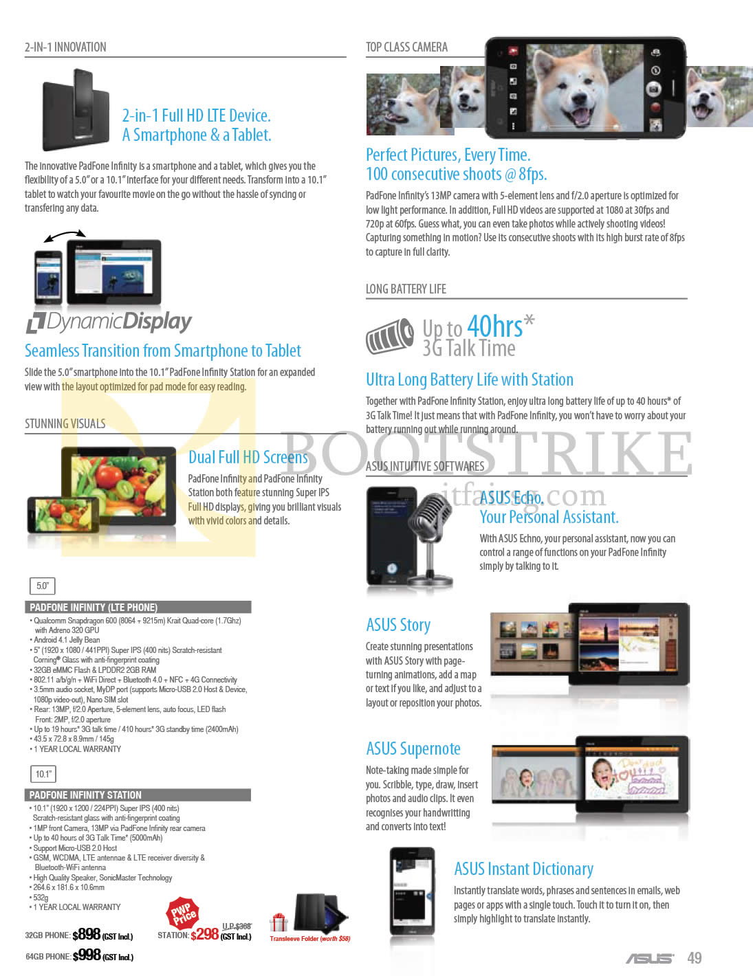 COMEX 2013 price list image brochure of ASUS Tablet Smartphone PadFone Infinity Features, PadFone Infinity Station