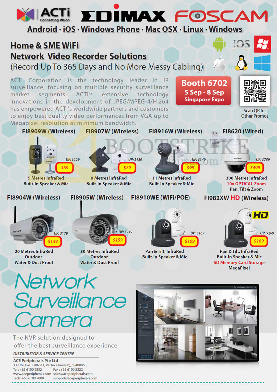 COMEX 2013 price list image brochure of Ace Peripherals ACTi Edimax Foscam IPCam FI8909W FI8907W FI8916W FI8620 FI8904W FI8905W FI8910W FI8910E FI9820W FI9821W