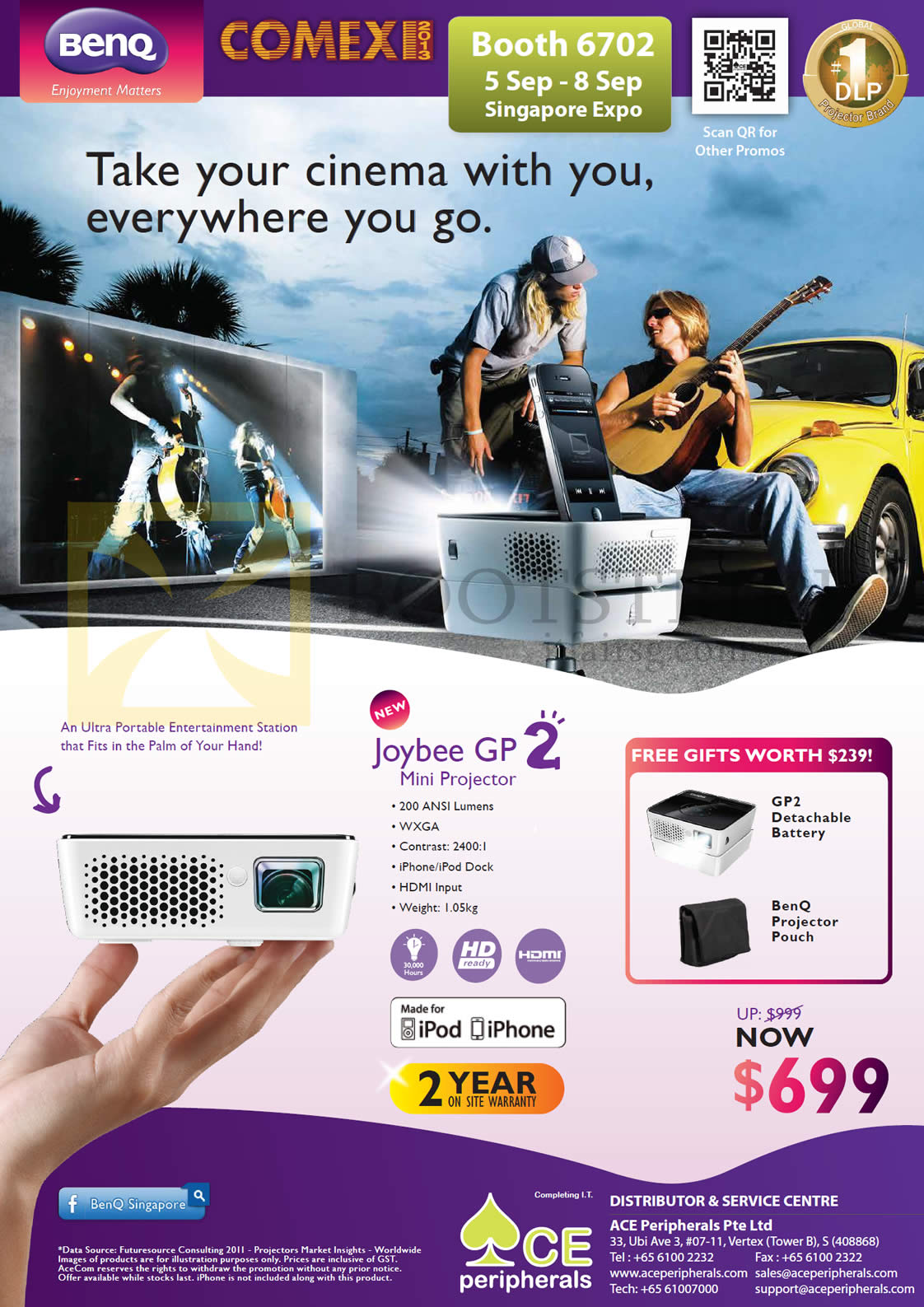COMEX 2013 price list image brochure of Ace Peripherals BenQ Joybee GP2 Projector