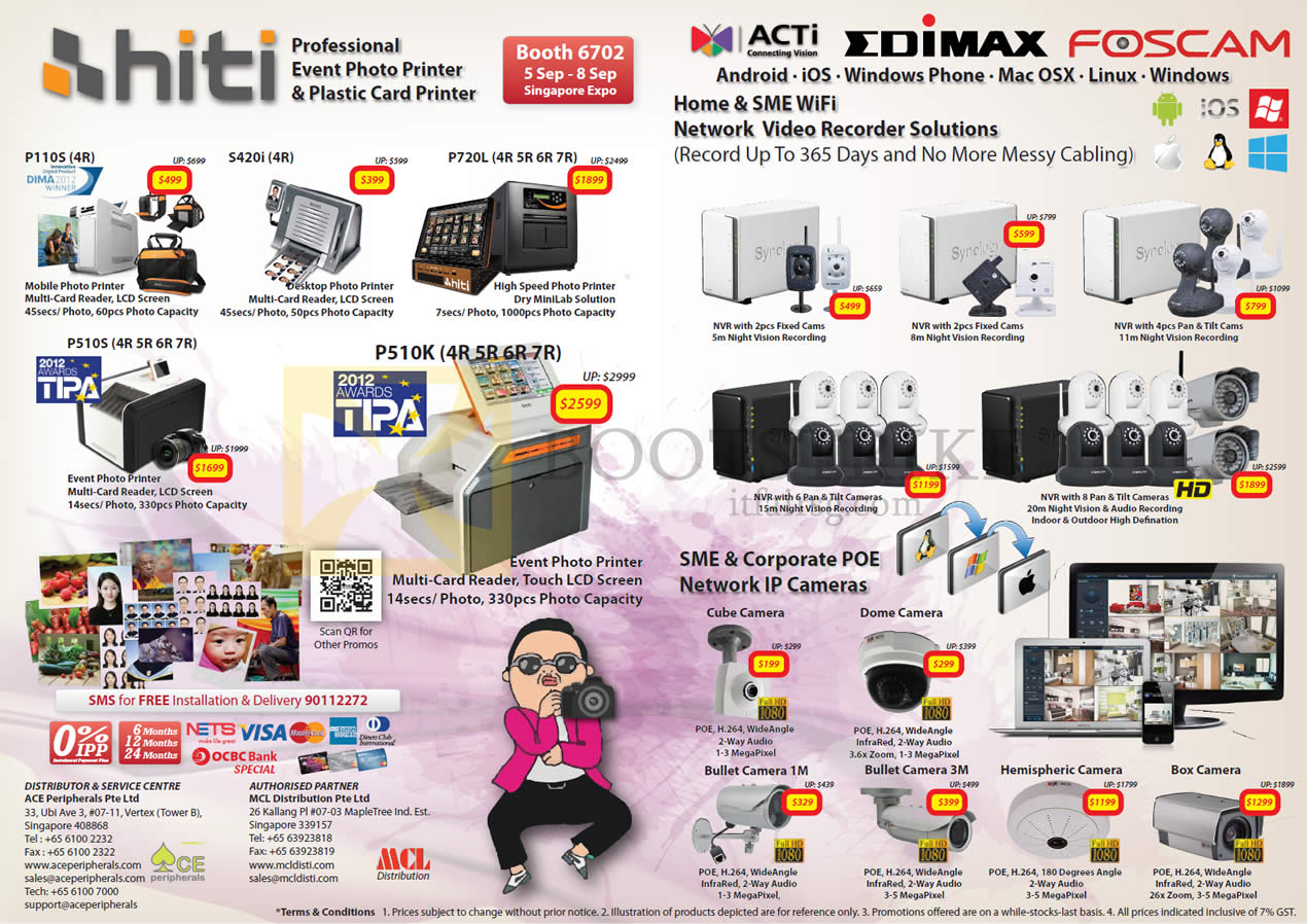 COMEX 2013 price list image brochure of Ace Peripherals Hiti, Edimax, Acti, Foscam Photo Printers, Network Video Recorders, IPCam