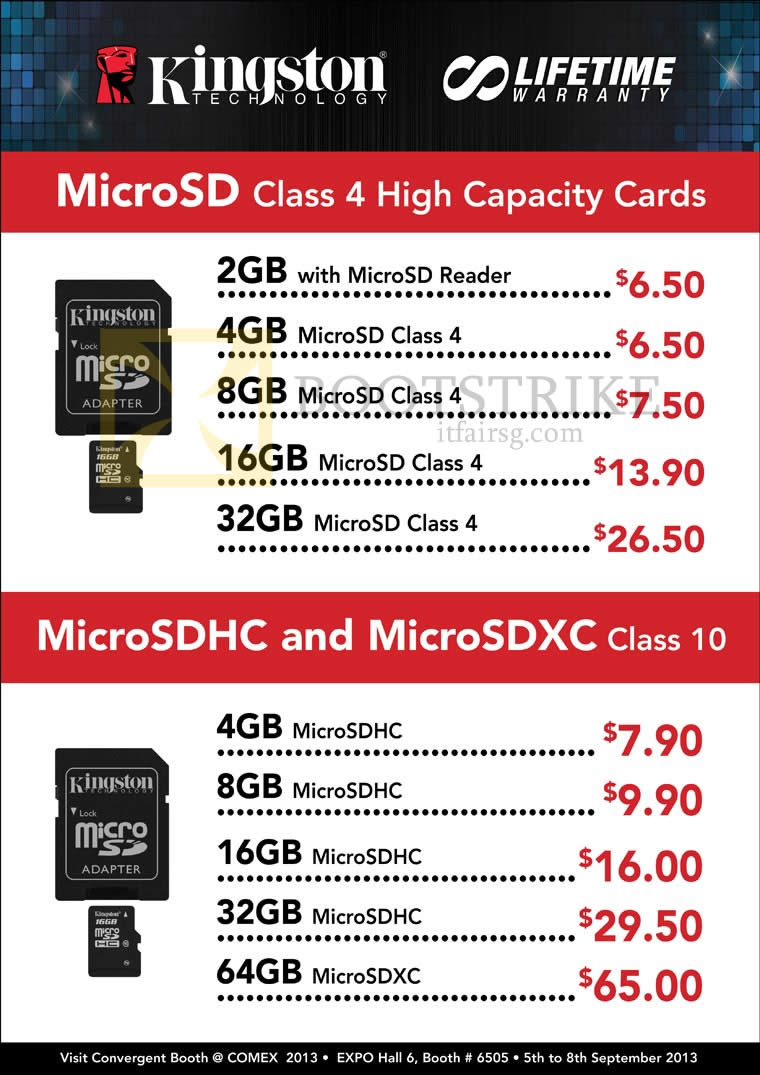 COMEX 2013 price list image brochure of Convergent Flash Memory MicroSD, MicroSDHC