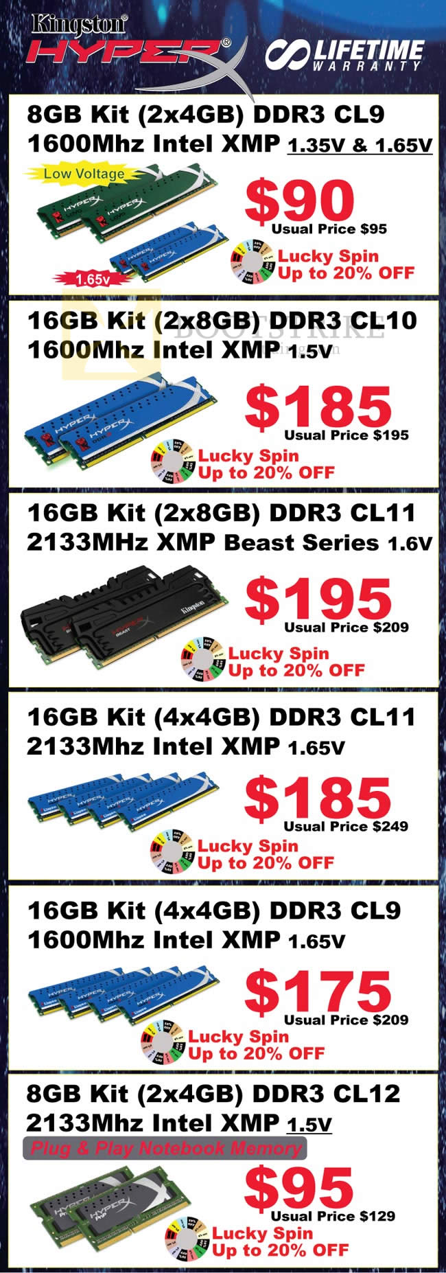COMEX 2013 price list image brochure of Convergent Kingston HyperX Memory DDR3 Kits, XMP Beast, Intel XMP