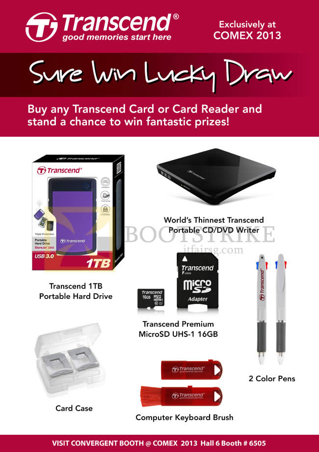 COMEX 2013 price list image brochure of Convergent Transcend Sure Win Lucky Draw