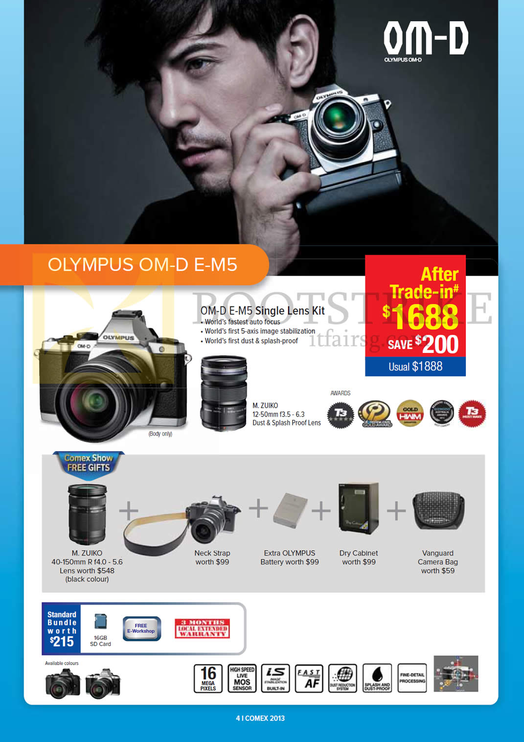 COMEX 2013 price list image brochure of Courts Olympus Digital Cameras OM-D E-M5