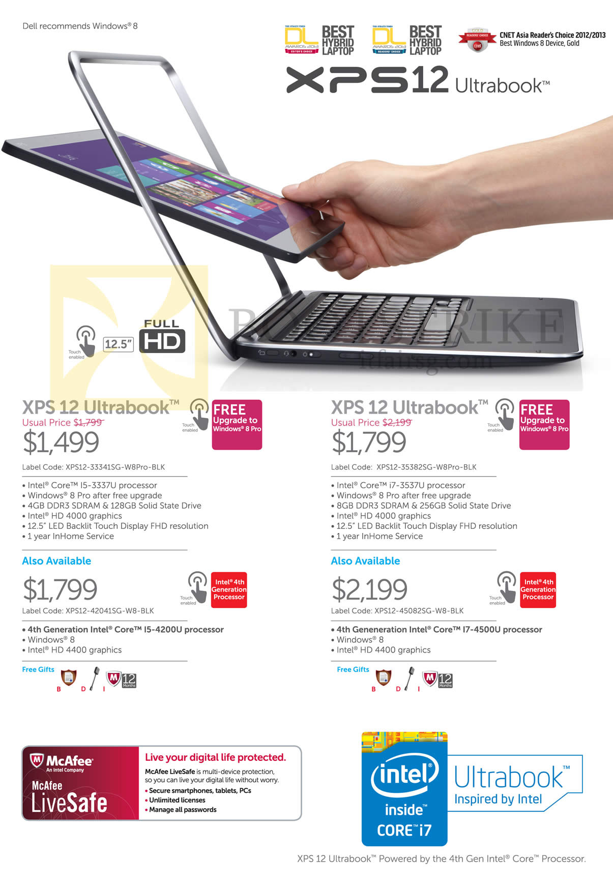 COMEX 2013 price list image brochure of Dell Notebooks XPS 12 Ultrabook