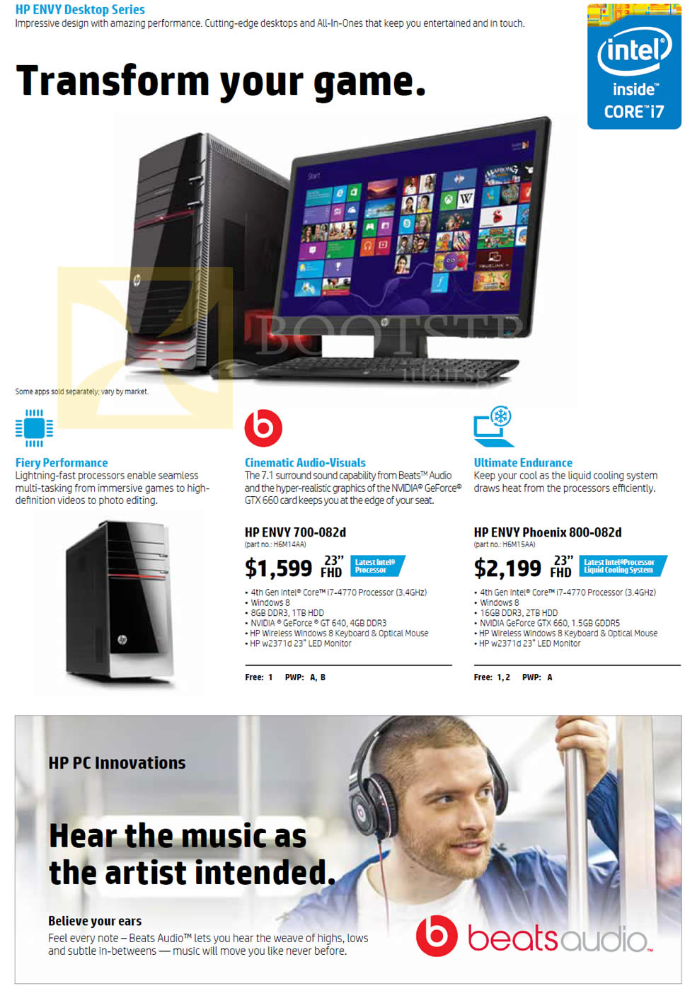 COMEX 2013 price list image brochure of HP Desktop PCs Envy 700-082d, Envy Phoenix 800-082d