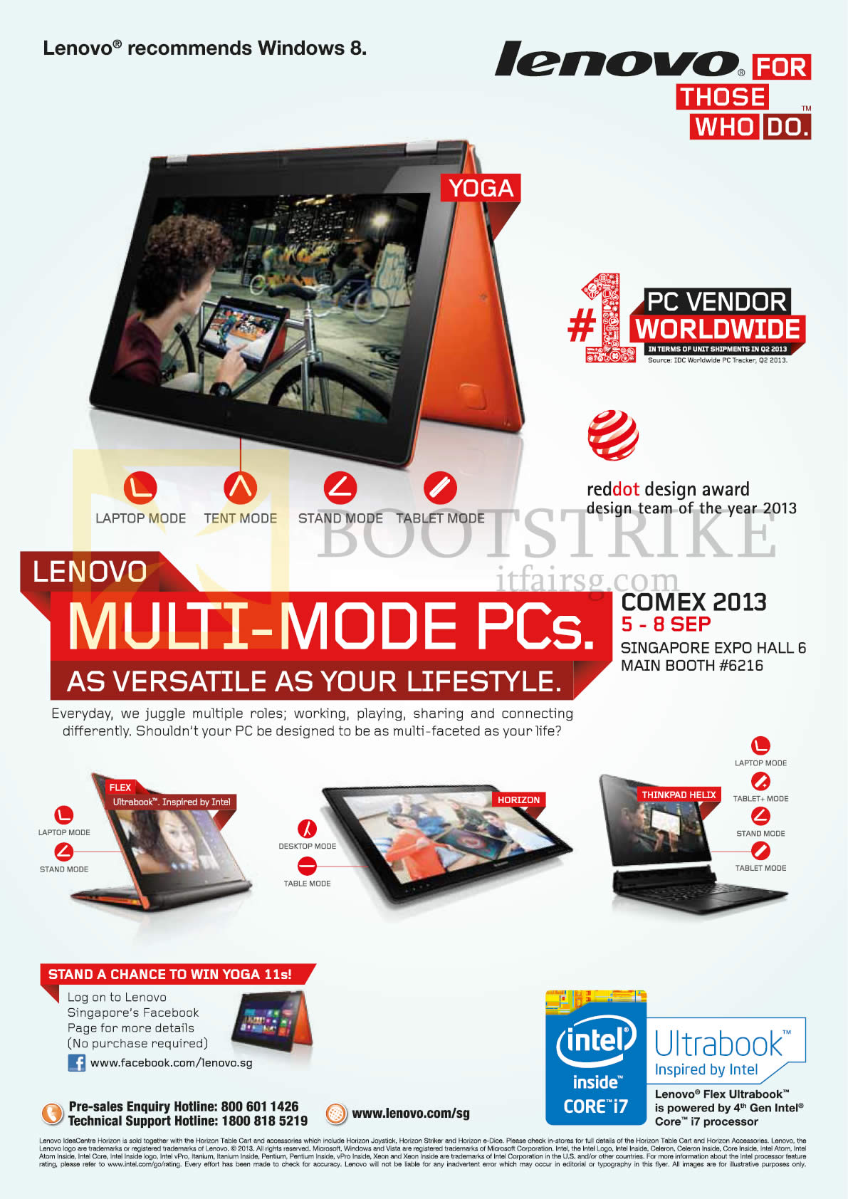 COMEX 2013 price list image brochure of Lenovo Booth Details, Multi Mode PCs, Yoga