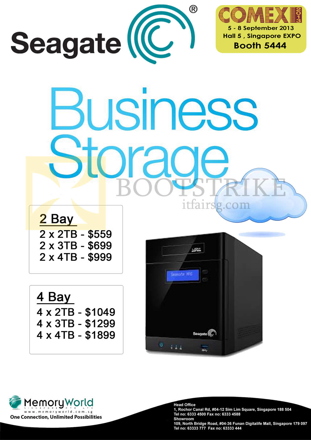 COMEX 2013 price list image brochure of Memory World Seagate NAS Business Storage 2 Bay, 4 Bay