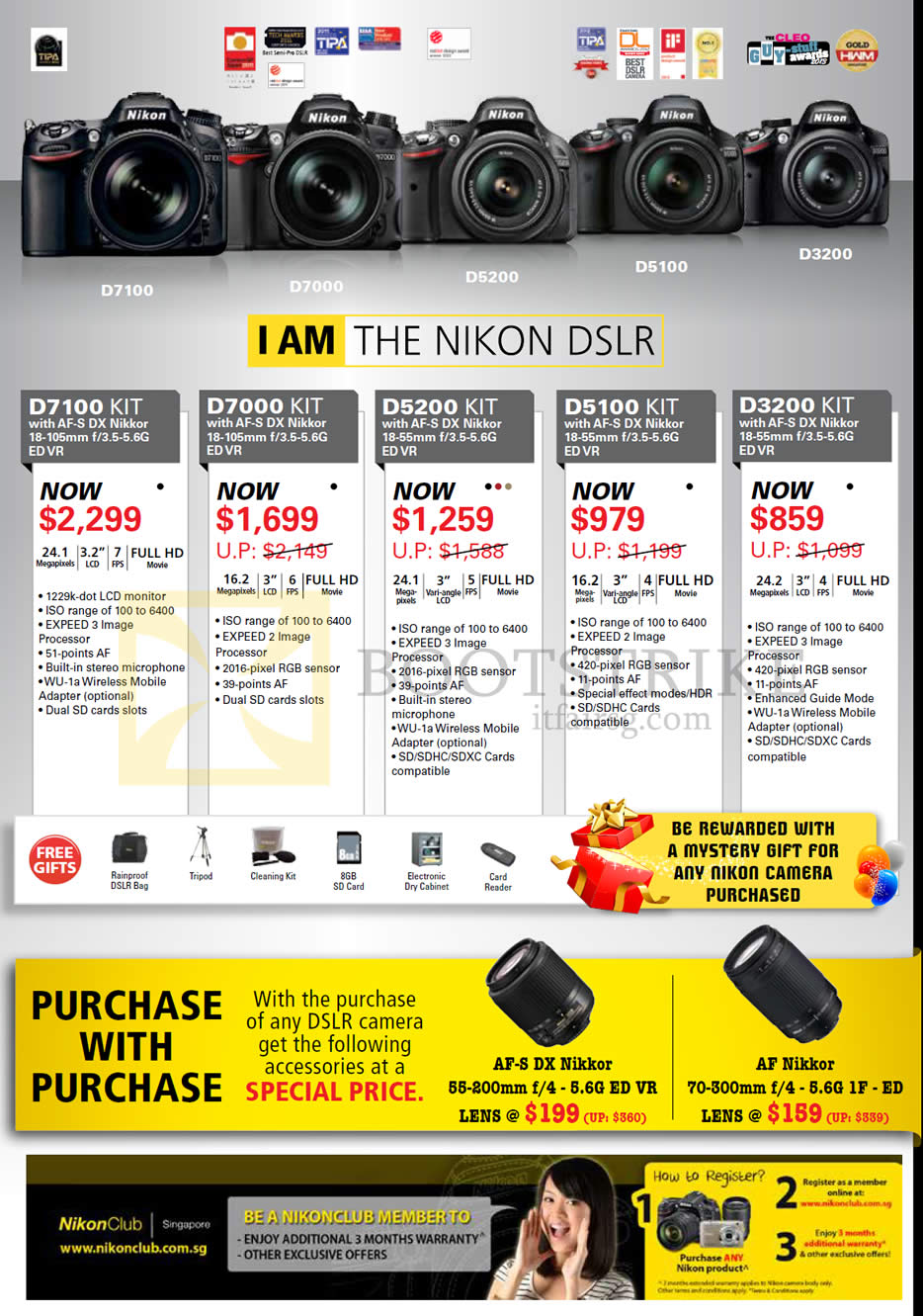 COMEX 2013 price list image brochure of Nikon Digital Cameras DSLR D7100, D7000, D5200, D5100, D3200