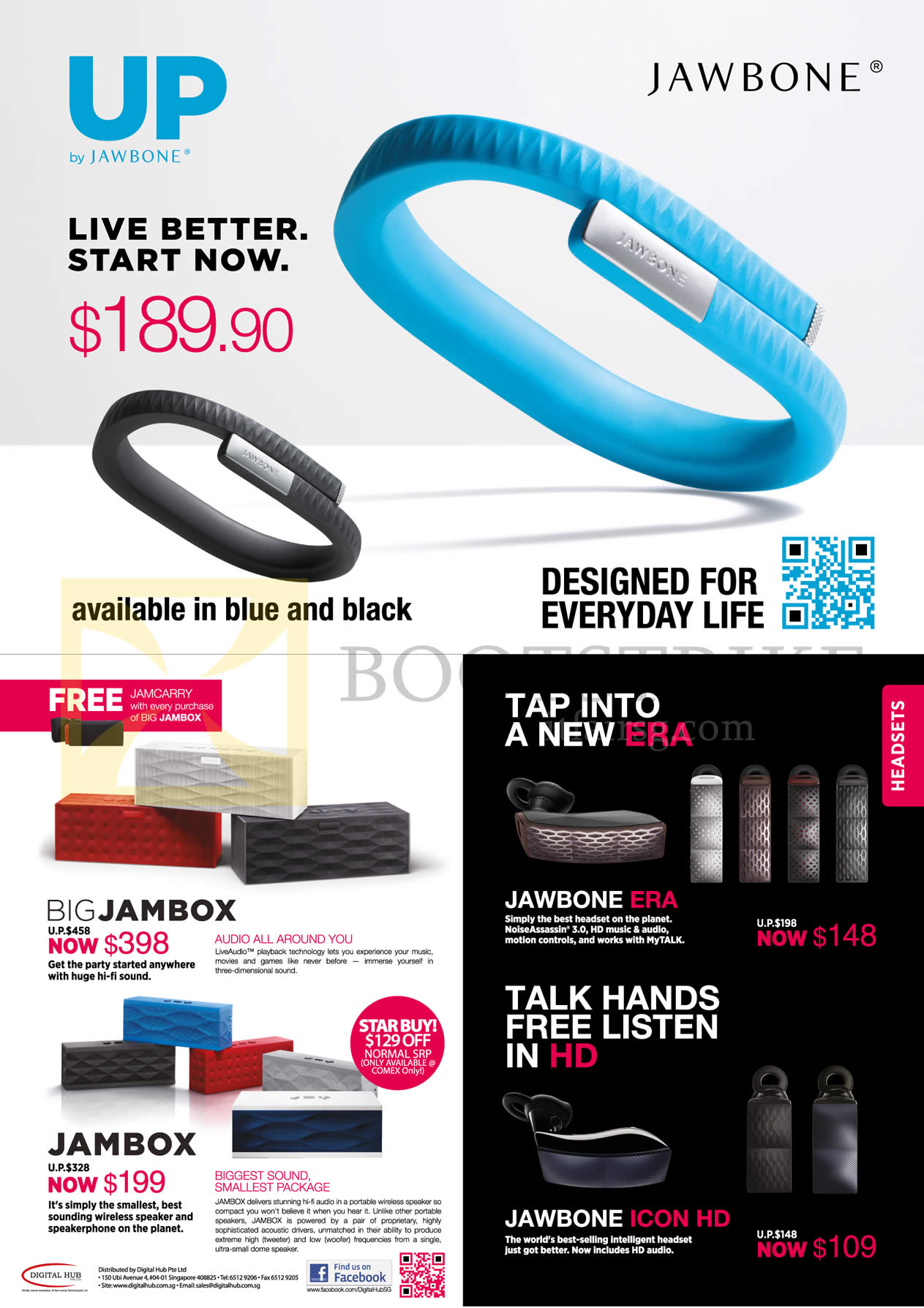 COMEX 2013 price list image brochure of Nubox Jewbone Speakers Headsets Big Jambox, Jambox, Era, Jawbone Icon HD
