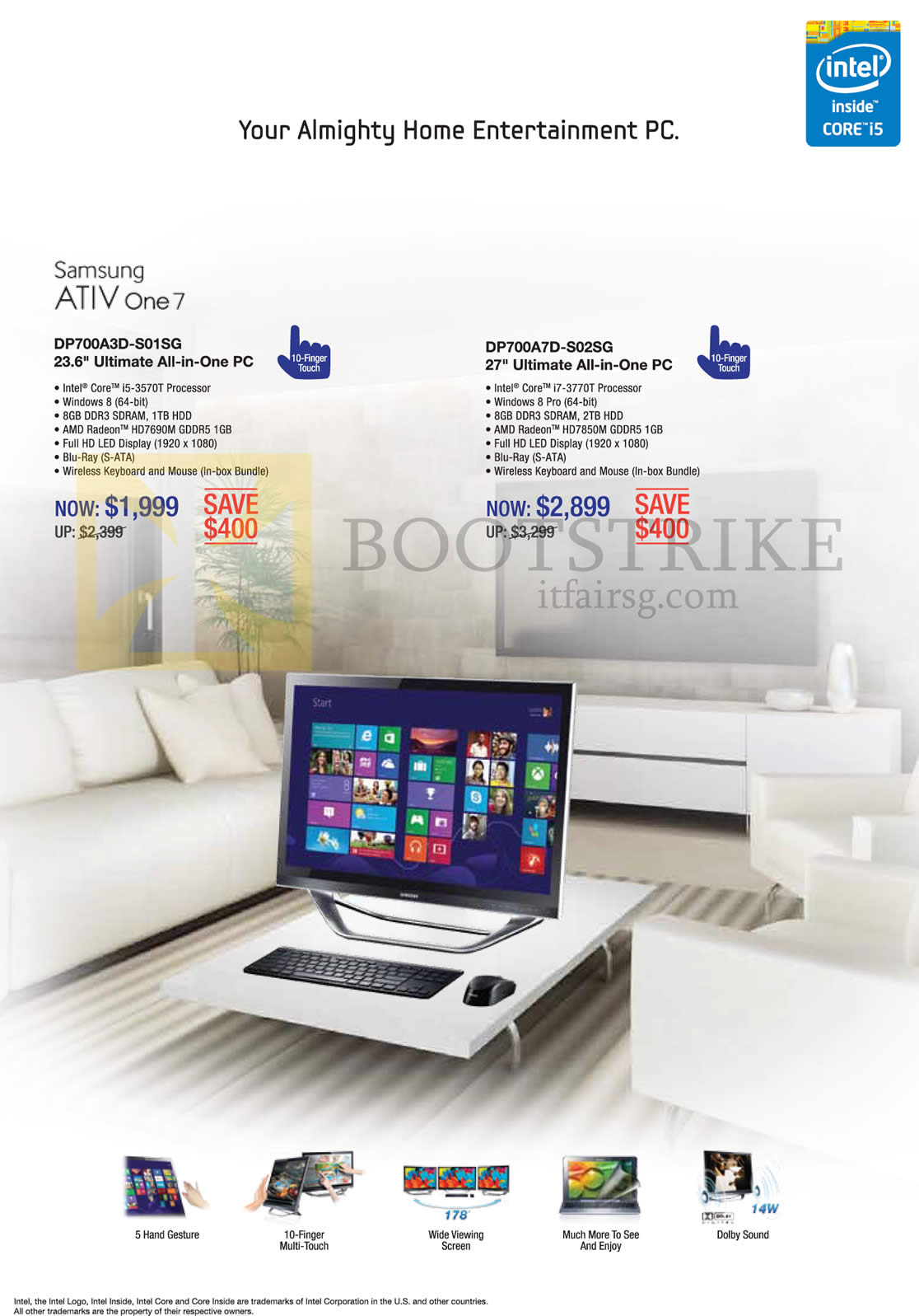 COMEX 2013 price list image brochure of Samsung Desktop PCs AIO ATIV One 7 DP700A3D-S01SG, DP700A7D-S02SG