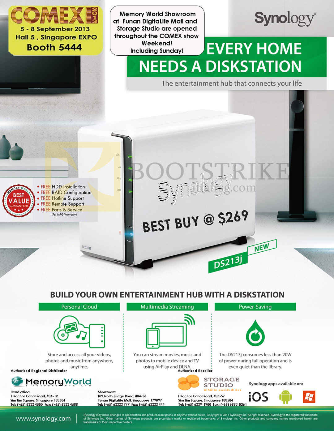 COMEX 2013 price list image brochure of Synology NAS DiskStation DS213j