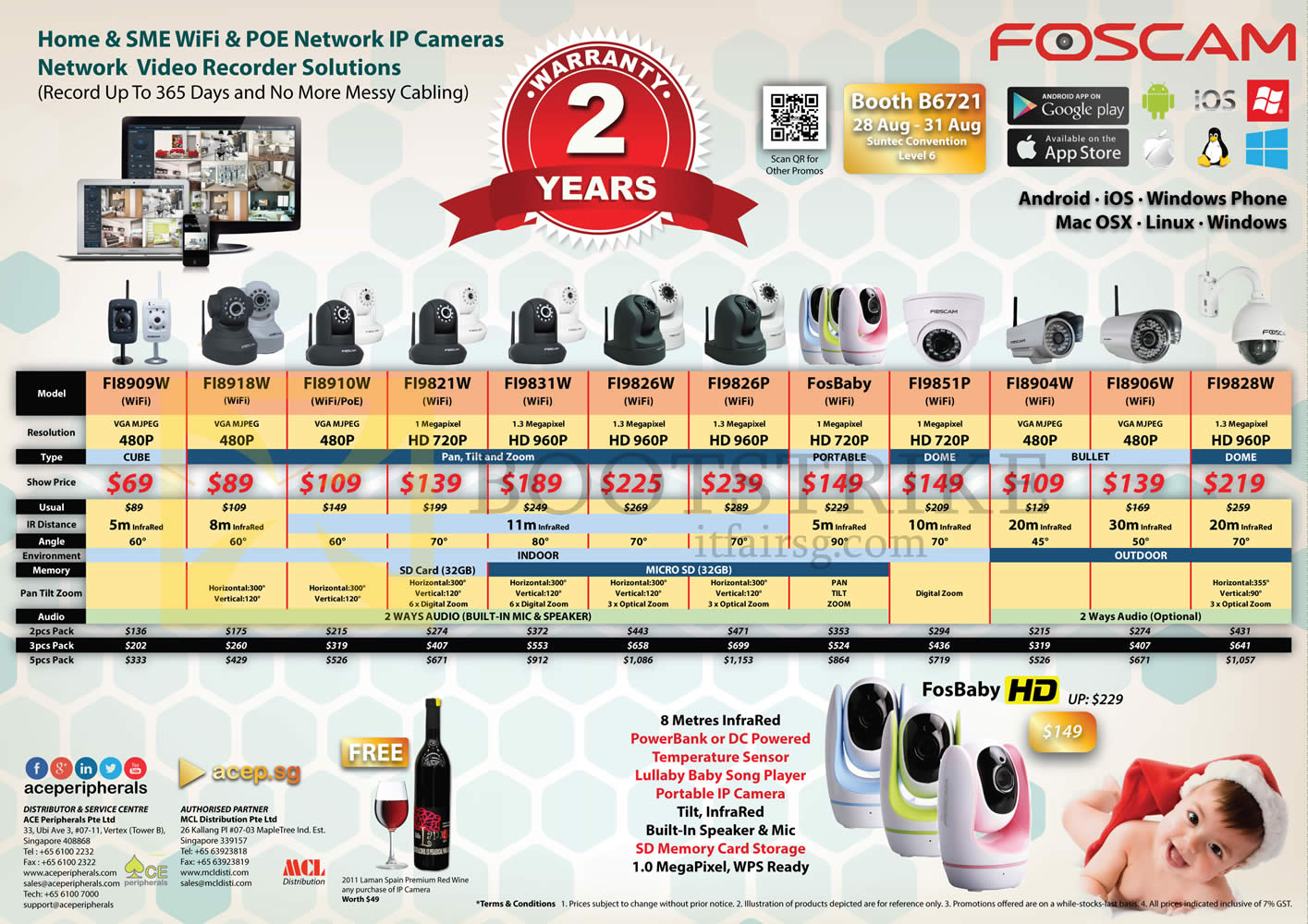 COMEX 2014 price list image brochure of ACE Peripherals IPCam ACTi Foscam Network IP POE WiFi Camera Home SME Corp, Network Video Recorders NVR