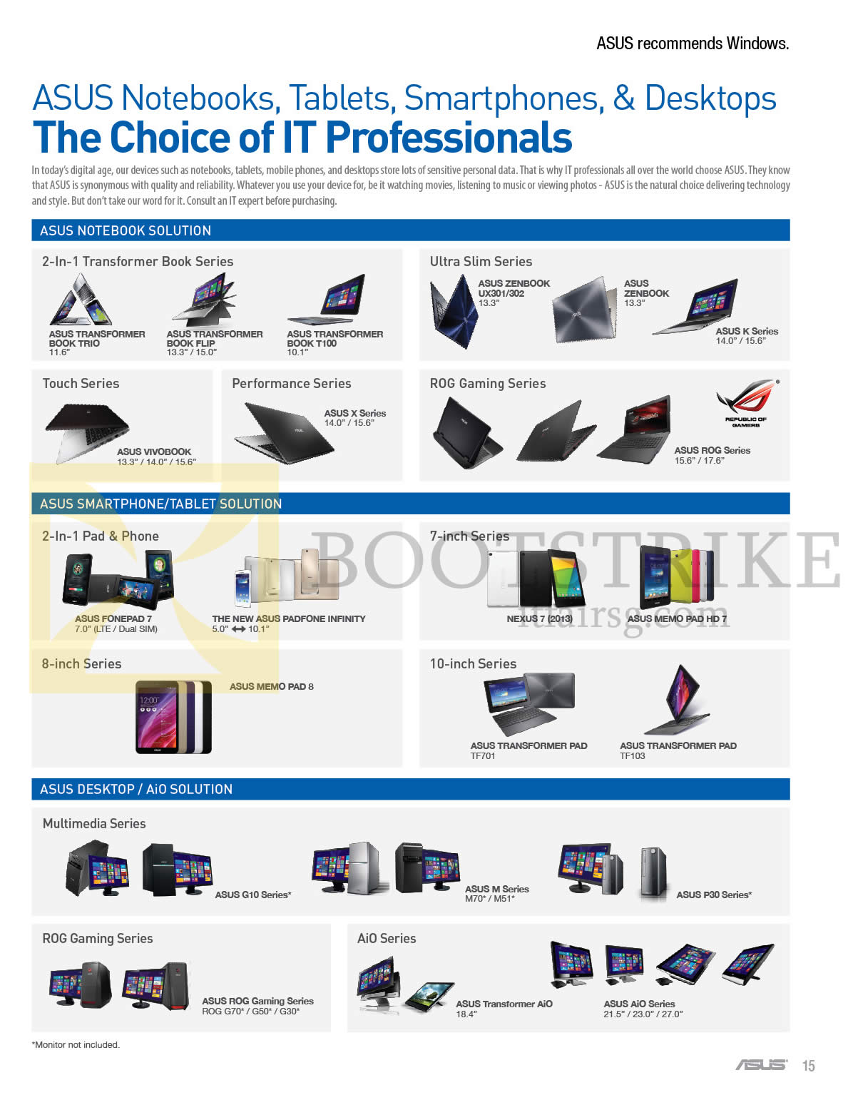 COMEX 2014 price list image brochure of ASUS Choice Of IT Professionals, Notebooks, Tablets, Mobile Phones, Desktop PCs, AIOs
