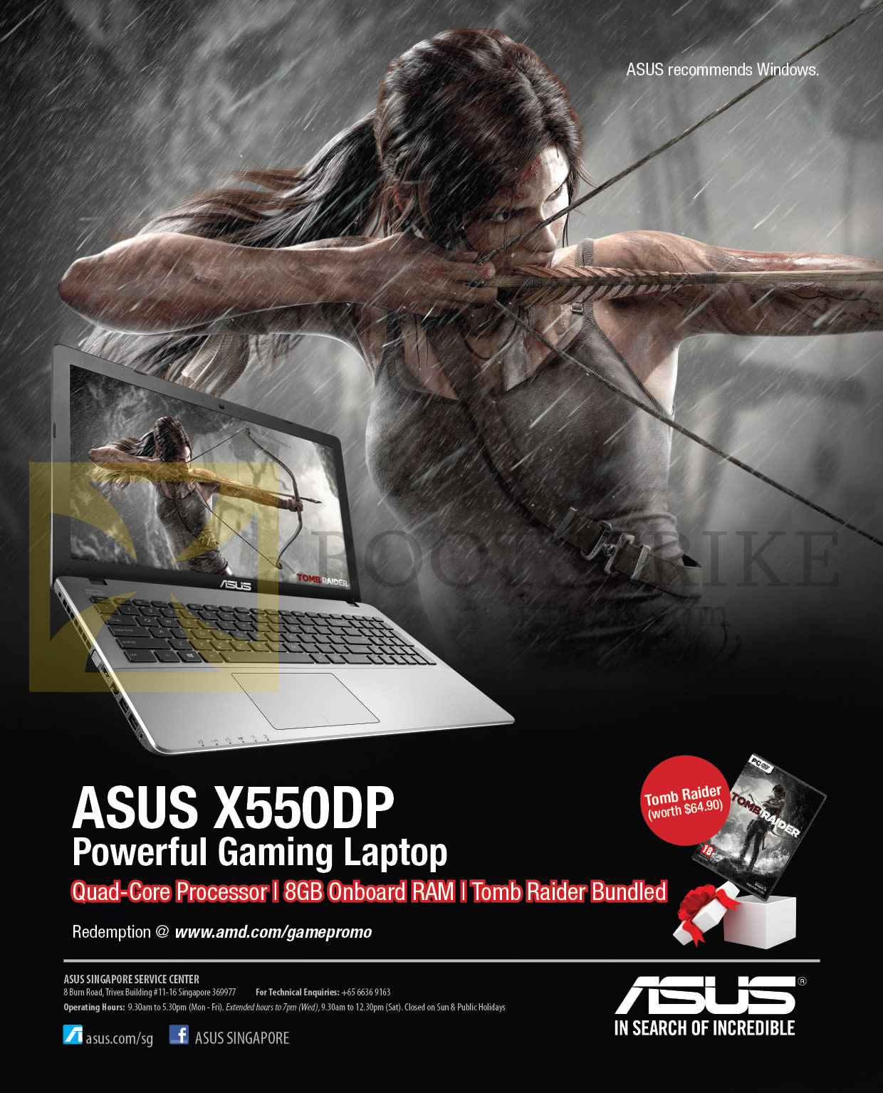 COMEX 2014 price list image brochure of ASUS Notebook X550DP Gaming