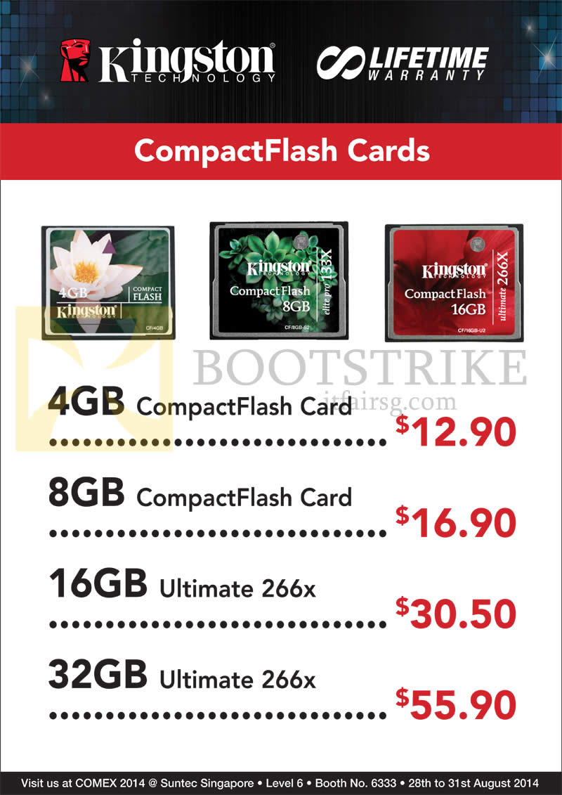 COMEX 2014 price list image brochure of Convergent Kingston CompactFlash CF Cards