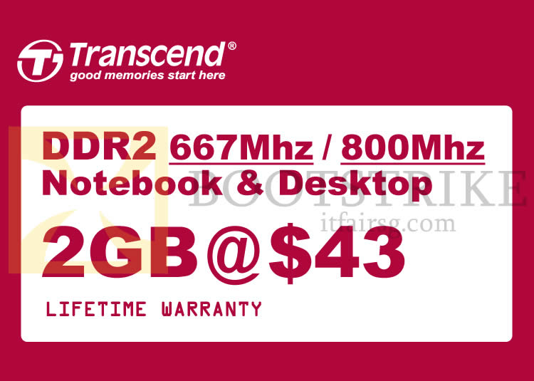 COMEX 2014 price list image brochure of Convergent Transcend DDR2 RAM Memory