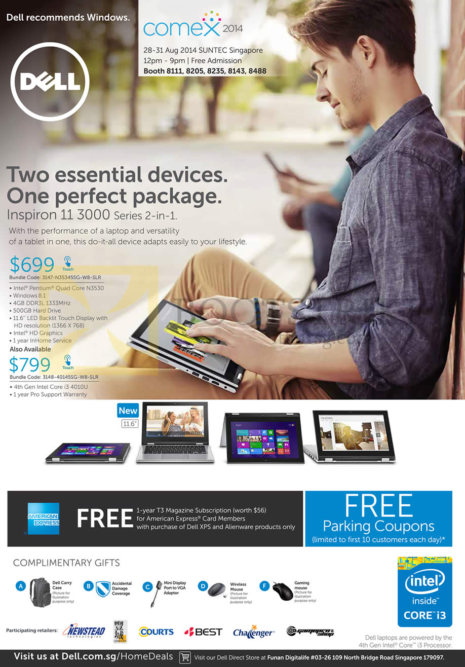 COMEX 2014 price list image brochure of Dell Notebook Inspiron 11 3000 Series 2-in-1