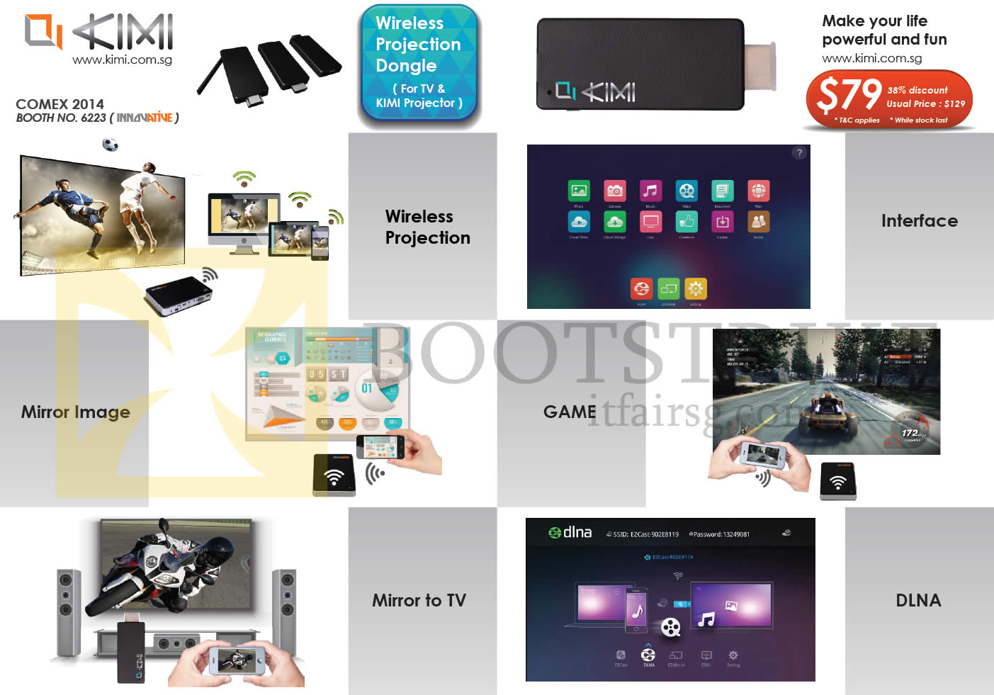 COMEX 2014 price list image brochure of Innovative Kimi Wireless Projection Dongle