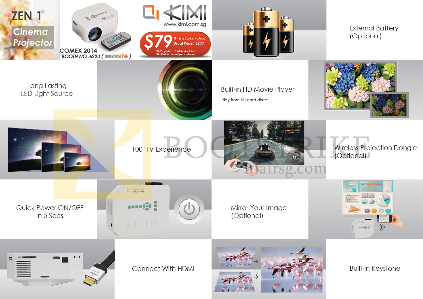 COMEX 2014 price list image brochure of Innovative Kimi Zen 1 Projector