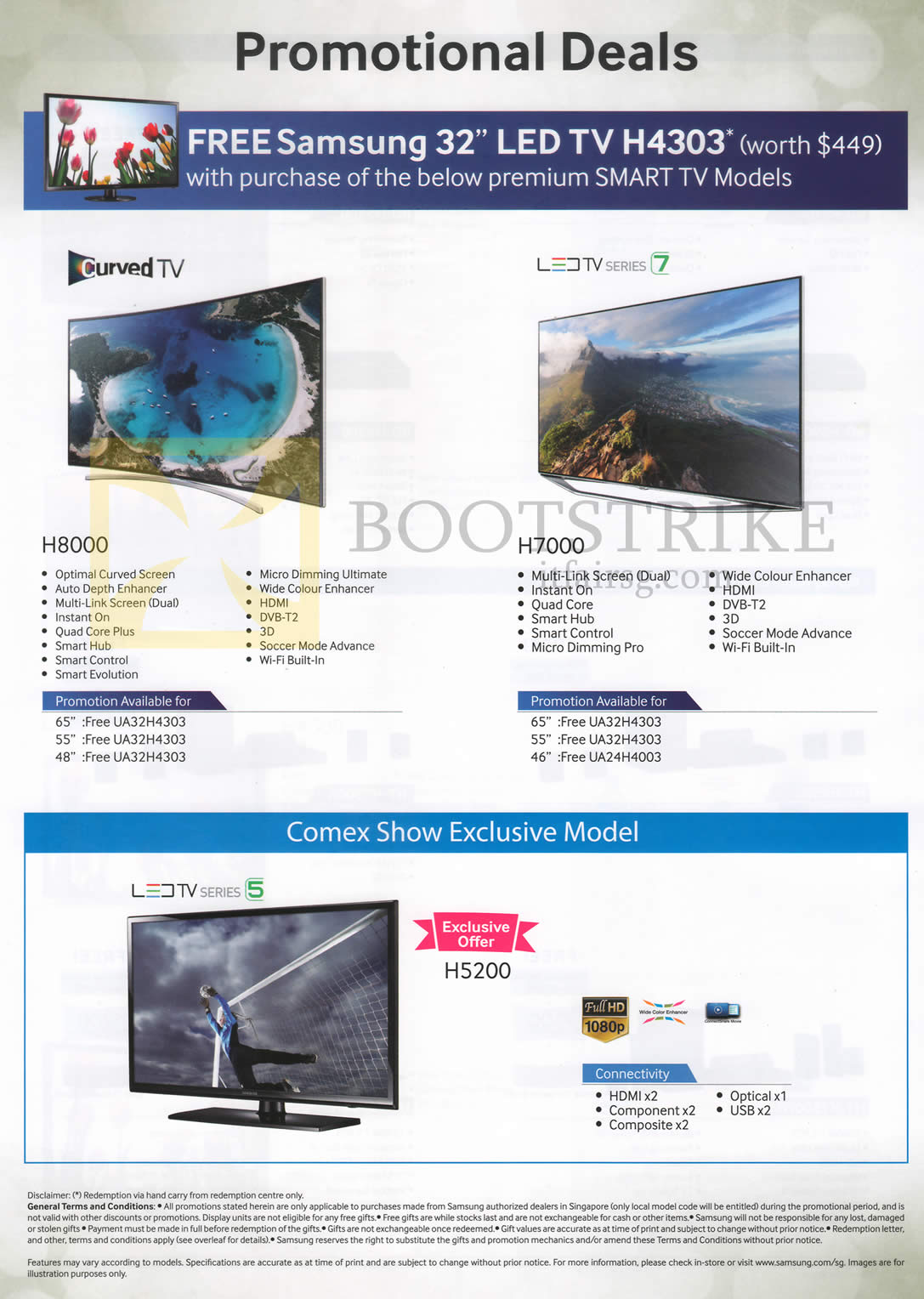 COMEX 2014 price list image brochure of Samsung TVs (No Prices) H8000, H7000, H5200