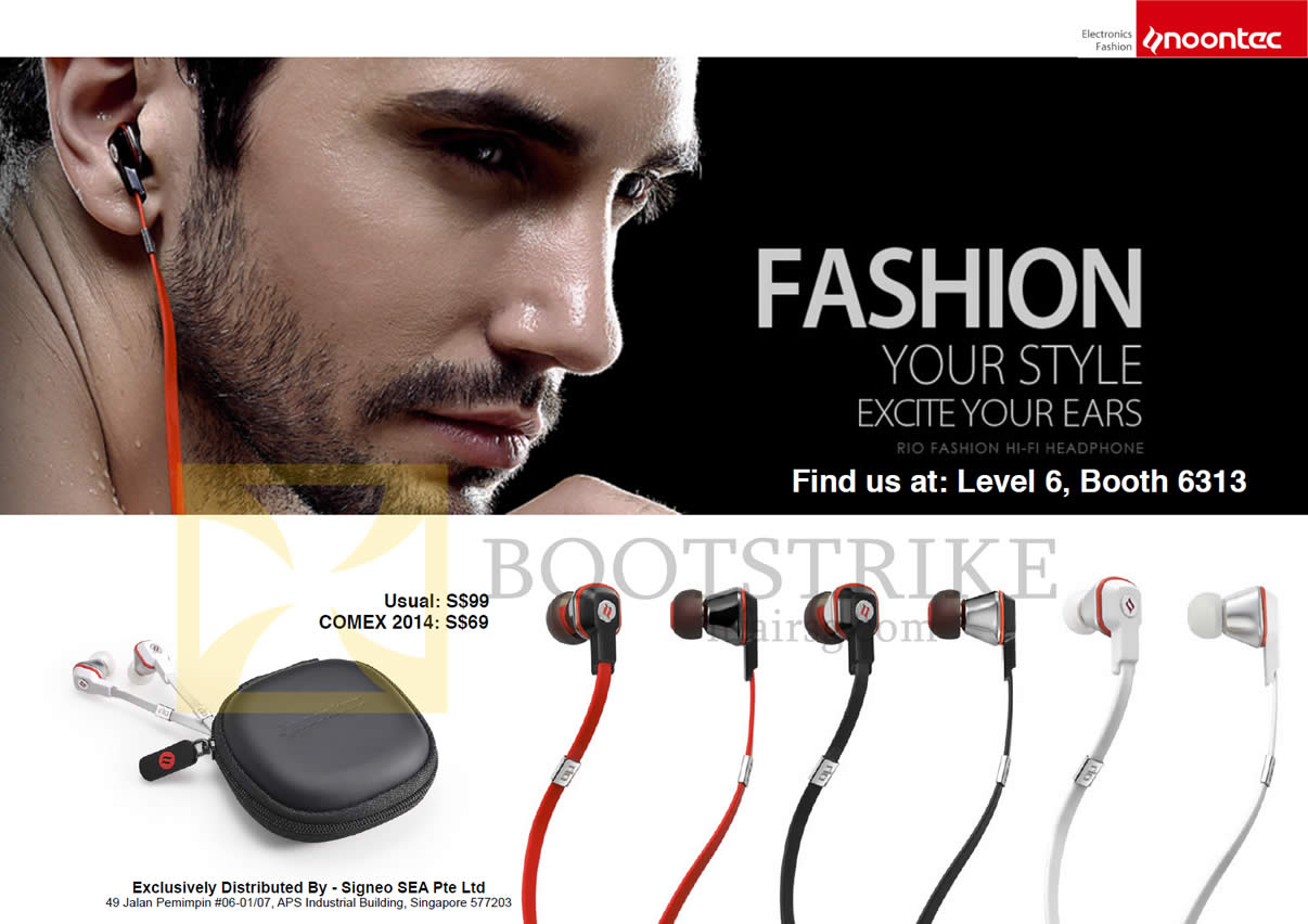 COMEX 2014 price list image brochure of Sprint-Cass Noontec Rio Fashion Hi-Fi Earphone