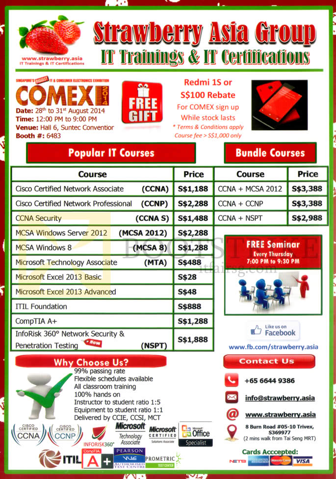 COMEX 2014 price list image brochure of Strawberry Asia Group IT Courses, Bundle Courses