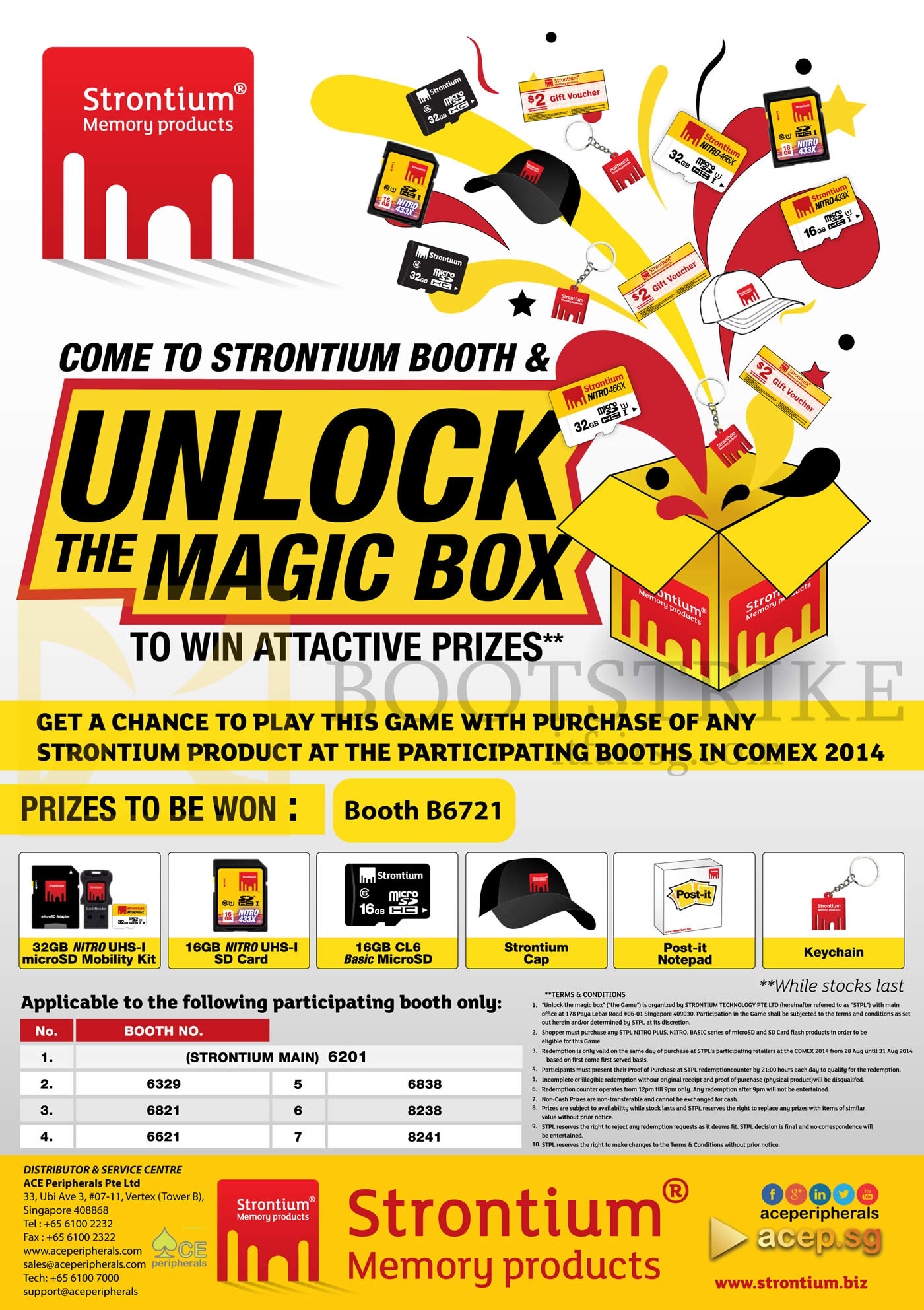 COMEX 2014 price list image brochure of Strontium Lucky Draw Prizes