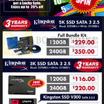 Kingston 5K SSD Sata 3, V300, 3K, 120GB 240GB
