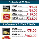 Lexar Professional CompactFlash CF CF800X, CF 1066X, CF 1000X