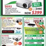 Vivitek Projectors D552, D555, D557W, H1185HD, Qumi Pocket LED, Qumi Q5, Q7