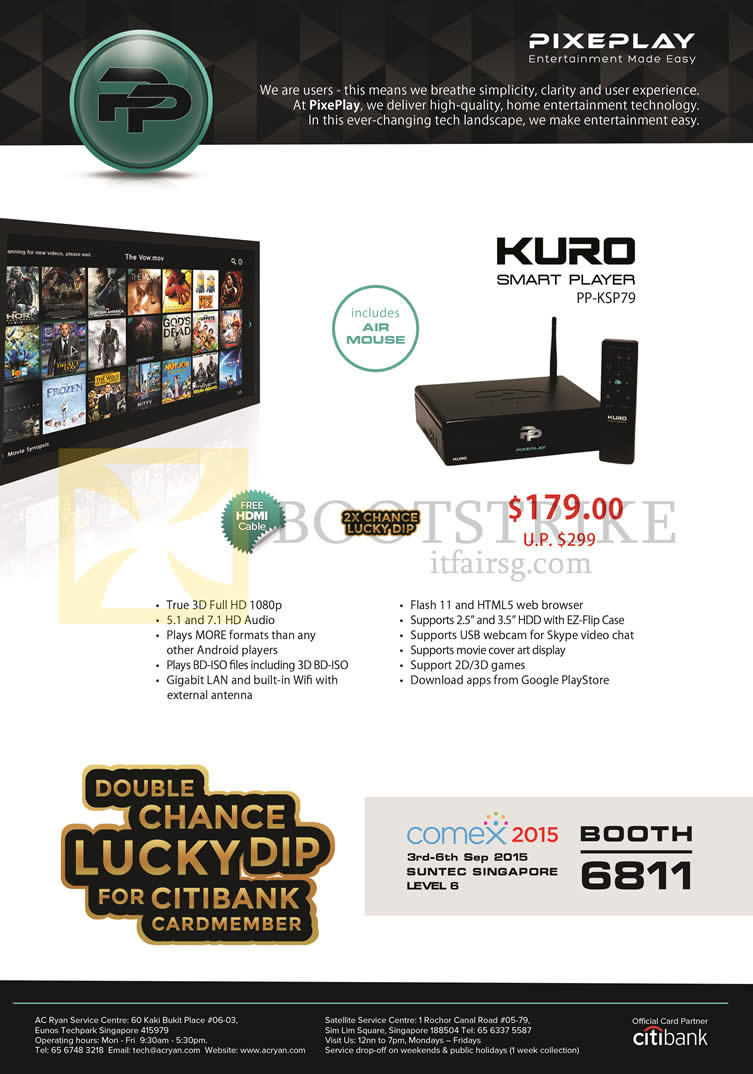 COMEX 2015 price list image brochure of AC Ryan Kuro Smart Player