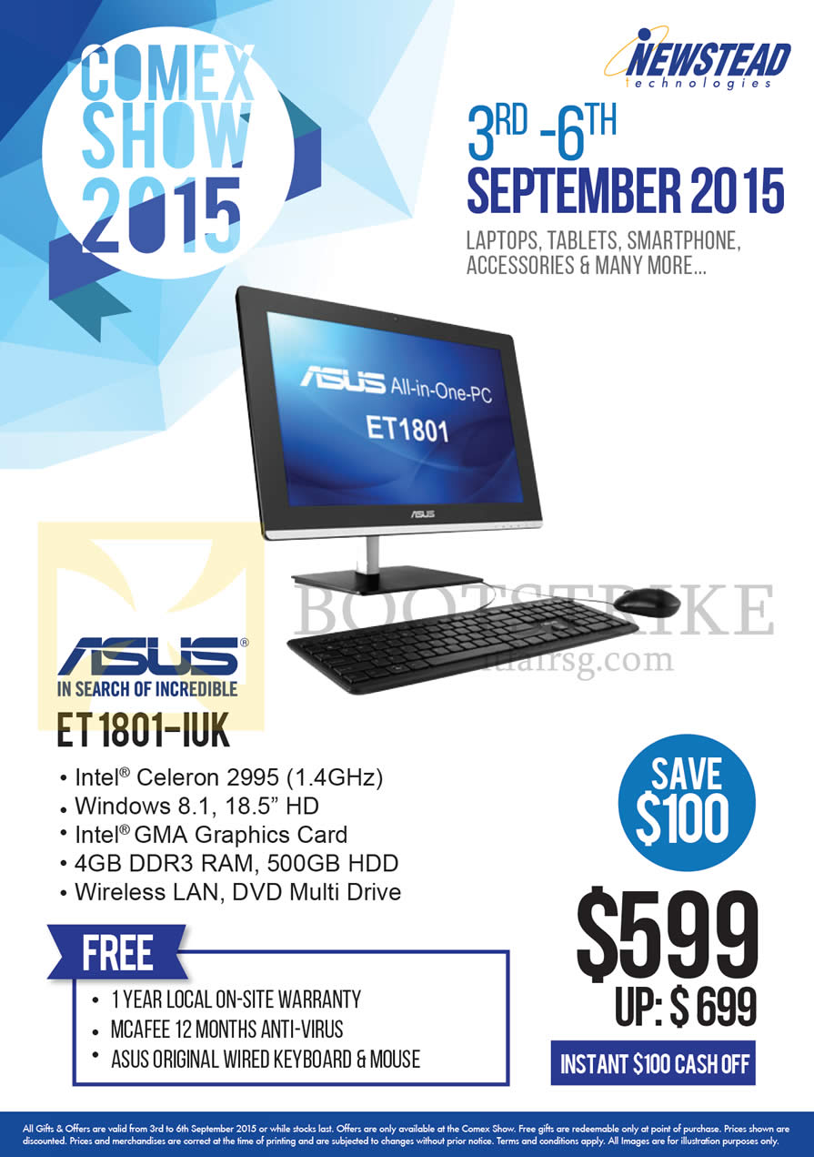 COMEX 2015 price list image brochure of ASUS Newstead AIO Desktop PC ET1801-UK