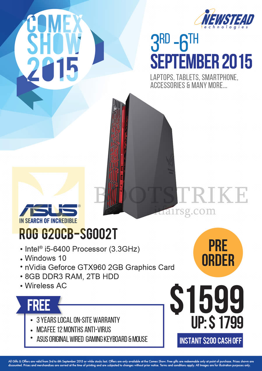 COMEX 2015 price list image brochure of ASUS Newstead Desktop PC ROG G20CB-SG002T