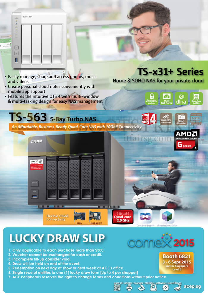 COMEX 2015 price list image brochure of Ace Peripherals Lucky Draw Slip