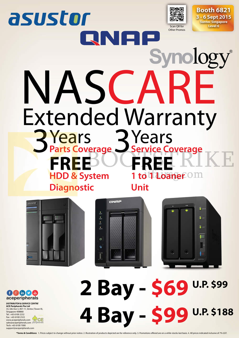 COMEX 2015 price list image brochure of Ace Peripherals NASCare Extended Warranty 2 Bay, 4 Bay