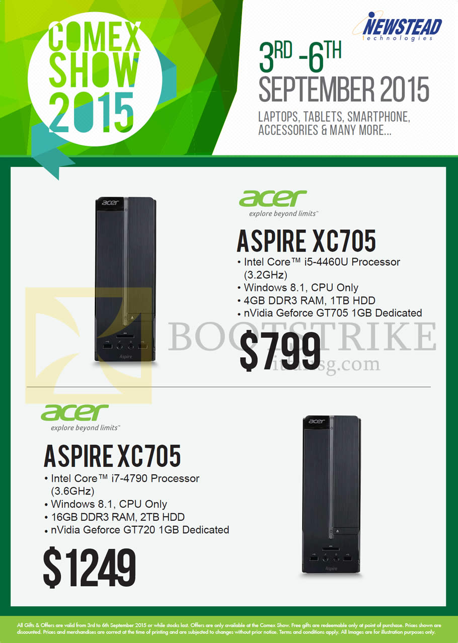 COMEX 2015 price list image brochure of Acer Newstead Desktop PCs Aspire XC705