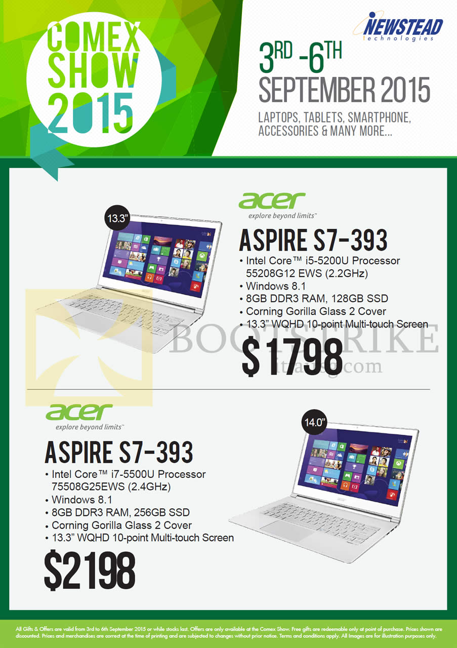 COMEX 2015 price list image brochure of Acer Newstead Notebooks Aspire S7-393