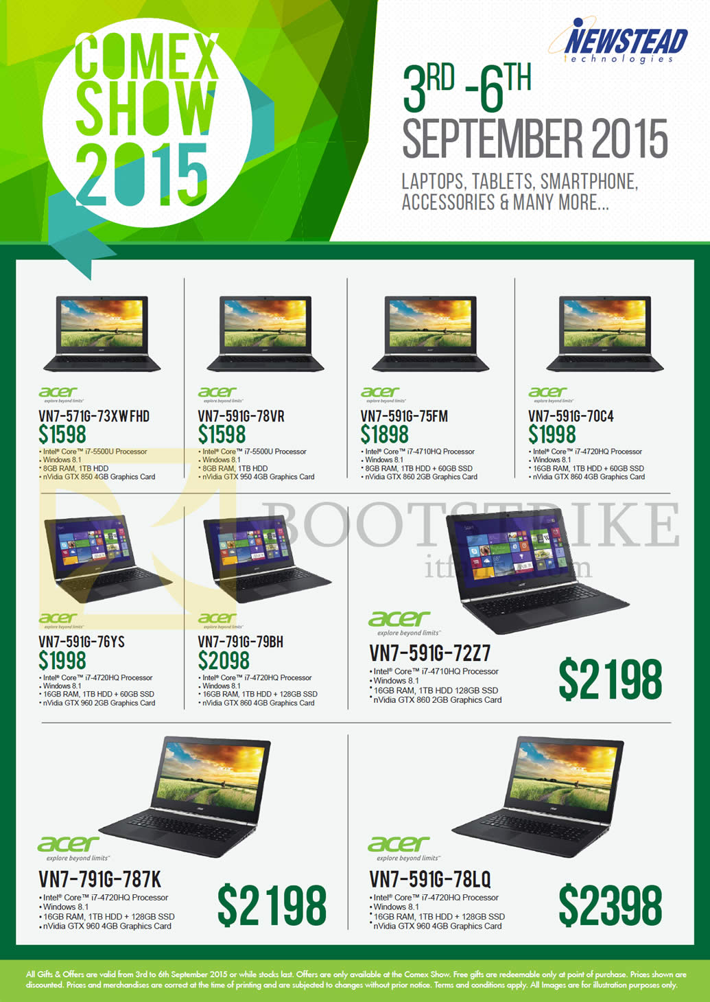 COMEX 2015 price list image brochure of Acer Newstead Notebooks VN7-571G, 591G, 791G