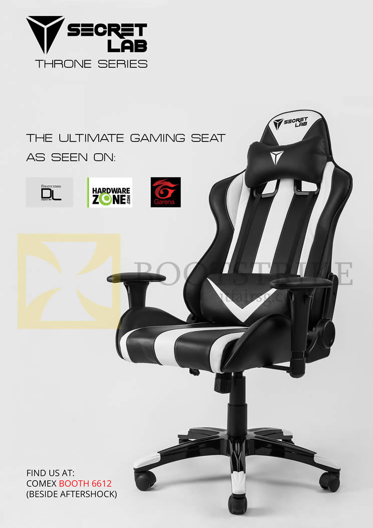 COMEX 2015 price list image brochure of Aftershock Secret Lab Gaming Seat