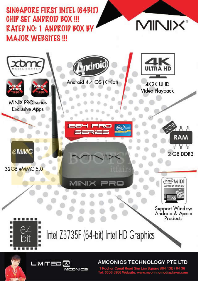COMEX 2015 price list image brochure of Amconics MINIX Chipset Android Box