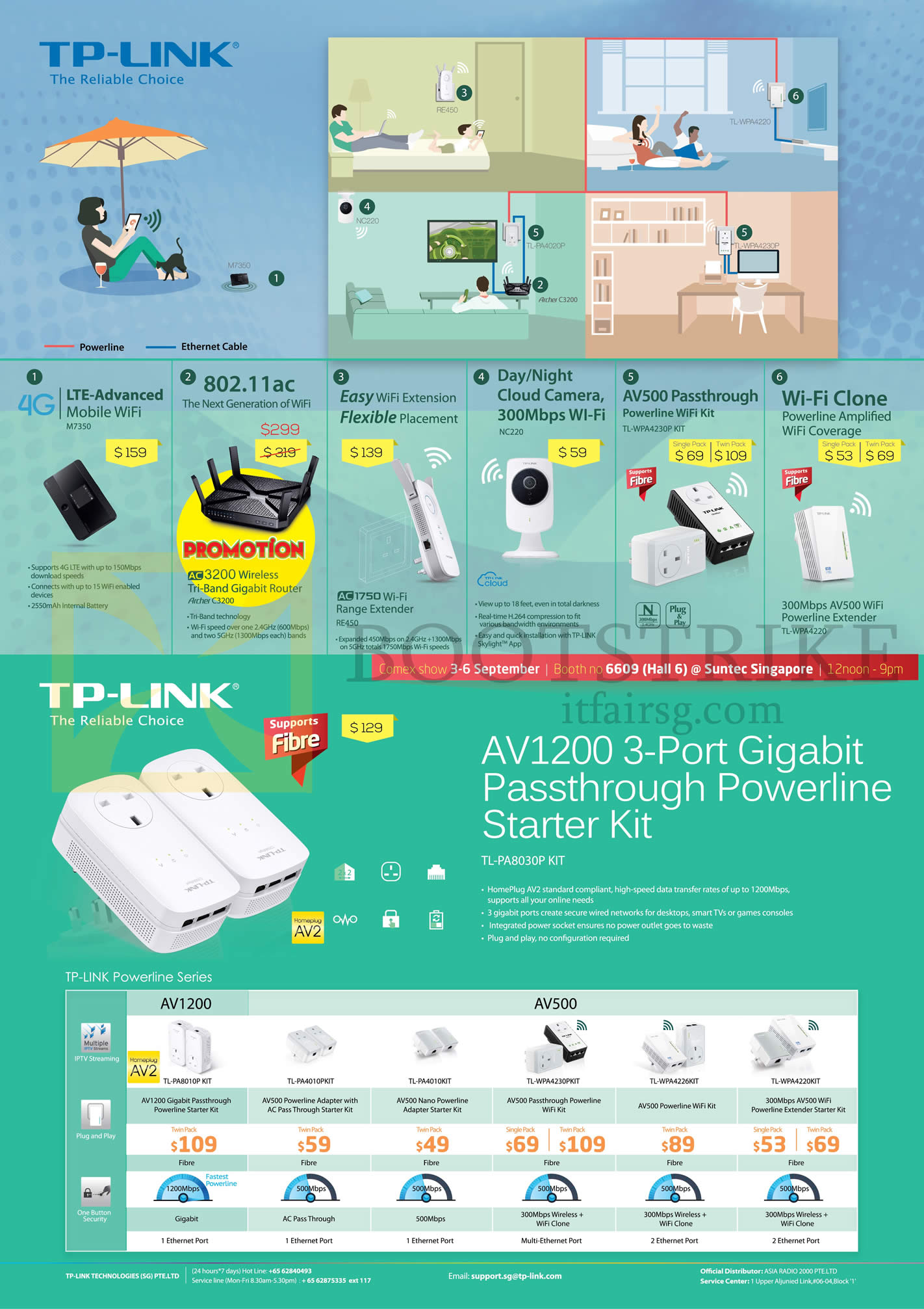 COMEX 2015 price list image brochure of Asia Radio TP-Link Networking Cloud Cameras, IPCam, Routers, Powerlines, AV1200, AV500, Wi-fi Clone, 802.11ac, Cloud Camera