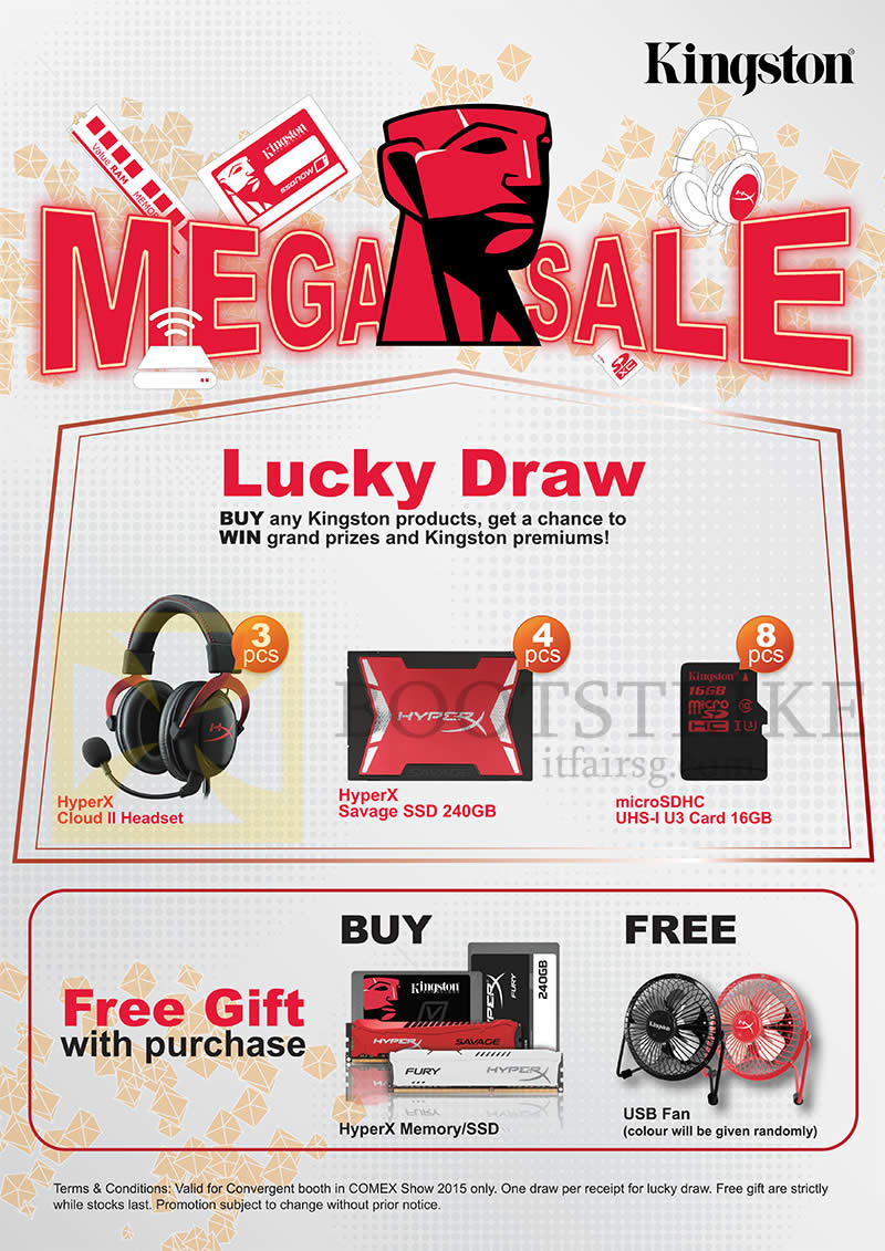 COMEX 2015 price list image brochure of Convergent Kingston Lucky Draw, Free Gifts