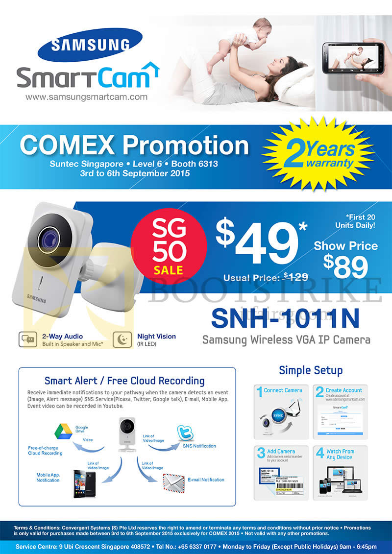 COMEX 2015 price list image brochure of Convergent Samsung IP Camera IPcam 1011N